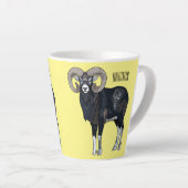 Afbeelding van de cartoon van Mouflon-schapen Latte Mok (Rechterhoek)