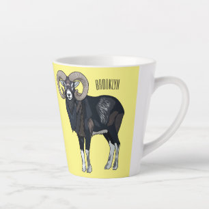 Afbeelding van de cartoon van Mouflon-schapen Latte Mok