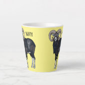 Afbeelding van de cartoon van Mouflon-schapen Latte Mok (Voorkant)