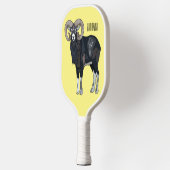 Afbeelding van de cartoon van Mouflon-schapen Pickleball Paddle (Links)