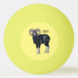 Afbeelding van de cartoon van Mouflon-schapen Pingpongbal