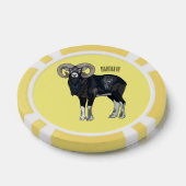 Afbeelding van de cartoon van Mouflon-schapen Poker Chips (Enkel)