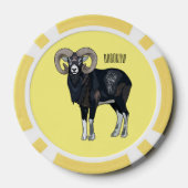 Afbeelding van de cartoon van Mouflon-schapen Poker Chips (Achterkant)