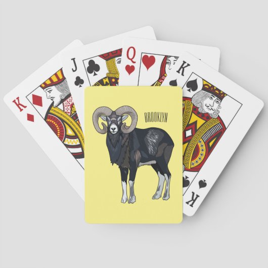 Afbeelding van de cartoon van Mouflon-schapen Pokerkaarten (Achterkant)