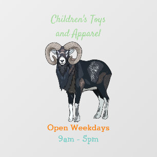 Afbeelding van de cartoon van Mouflon-schapen Raamsticker