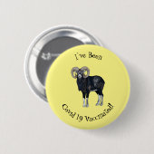 Afbeelding van de cartoon van Mouflon-schapen Ronde Button 5,7 Cm (Voorkant /achterkant)