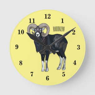 Afbeelding van de cartoon van Mouflon-schapen Ronde Klok