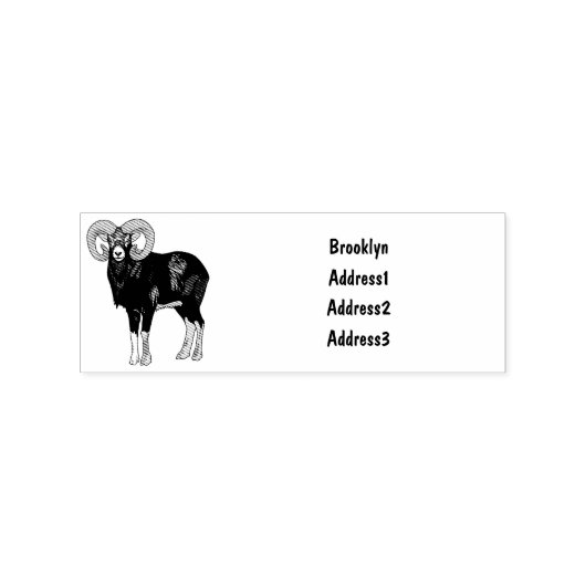 Afbeelding van de cartoon van Mouflon-schapen Rubberstempel (Afrduk)
