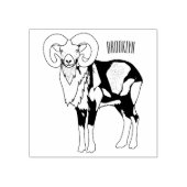 Afbeelding van de cartoon van Mouflon-schapen Rubberstempel (Afrduk)
