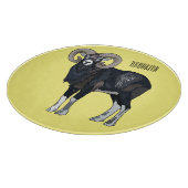 Afbeelding van de cartoon van Mouflon-schapen Snijplank (Hoek)