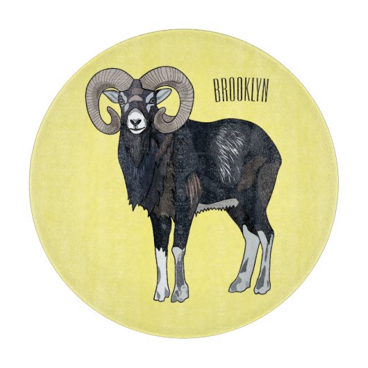 Afbeelding van de cartoon van Mouflon-schapen Snijplank (Voorkant)