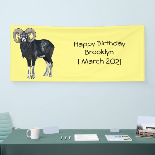 Afbeelding van de cartoon van Mouflon-schapen Spandoek (Beurs)