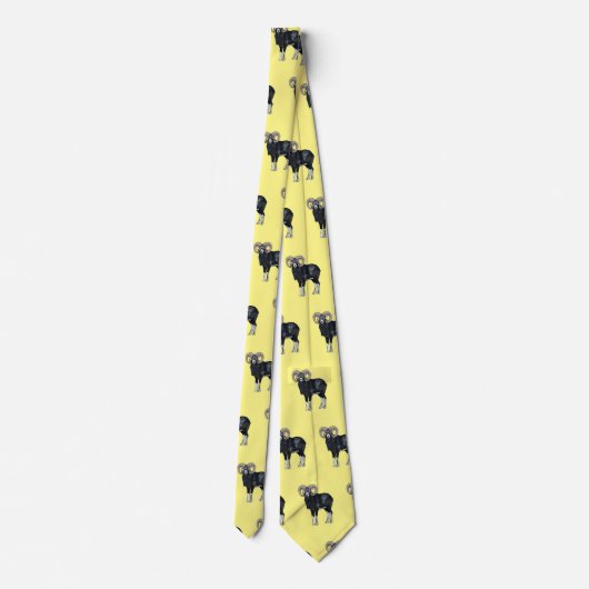 Afbeelding van de cartoon van Mouflon-schapen Stropdas (Achterkant)