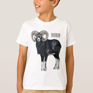 Afbeelding van de cartoon van Mouflon-schapen T-shirt