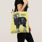 Afbeelding van de cartoon van Mouflon-schapen Tote Bag (Dichtbij)