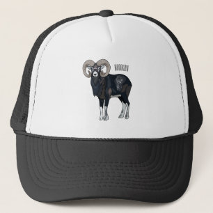 Afbeelding van de cartoon van Mouflon-schapen Trucker Pet