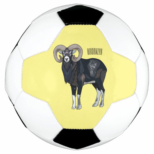 Afbeelding van de cartoon van Mouflon-schapen Voetbal (Voorkant)