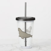 Afbeelding van de cartoon van olifantenzegels acryl drinkbeker (Voorkant)