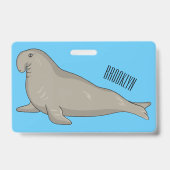 Afbeelding van de cartoon van olifantenzegels badge (Achterkant)