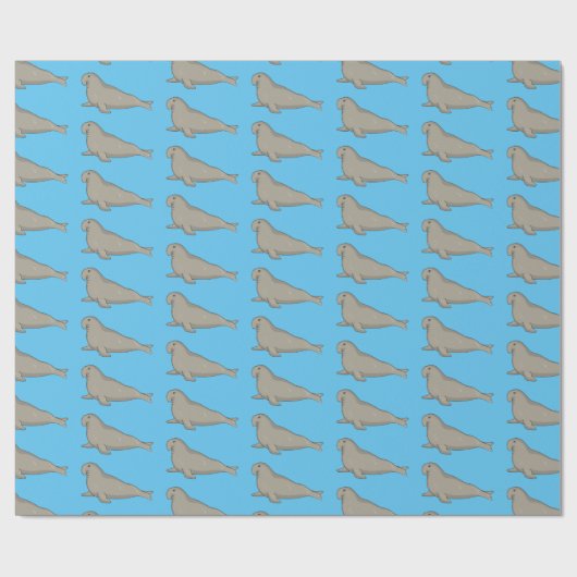 Afbeelding van de cartoon van olifantenzegels cadeaupapier (Vlak)