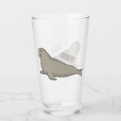 Afbeelding van de cartoon van olifantenzegels glas (Achterkant)