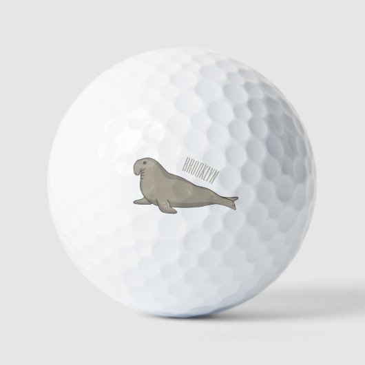 Afbeelding van de cartoon van olifantenzegels golfballen (Voorkant)