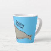 Afbeelding van de cartoon van olifantenzegels latte mok (Rechterhoek)