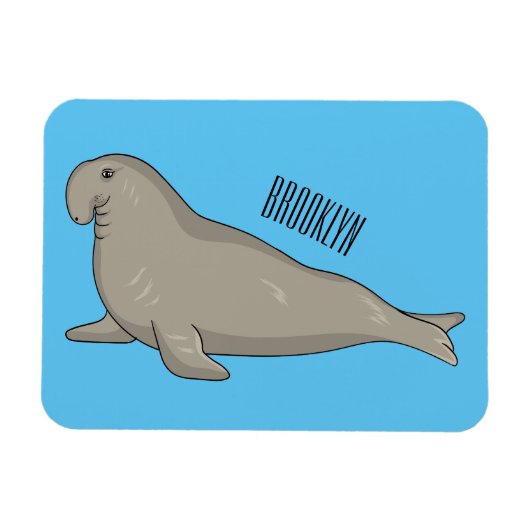 Afbeelding van de cartoon van olifantenzegels magneet (Horizontaal)
