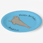 Afbeelding van de cartoon van olifantenzegels papieren bordje (Gekanteld)