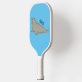 Afbeelding van de cartoon van olifantenzegels pickleball paddle (Links)