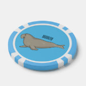 Afbeelding van de cartoon van olifantenzegels poker chips (Enkel)