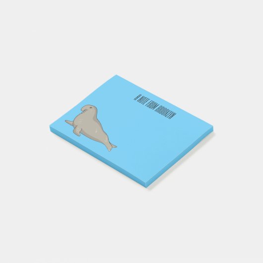 Afbeelding van de cartoon van olifantenzegels post-it® notes (Schuin)