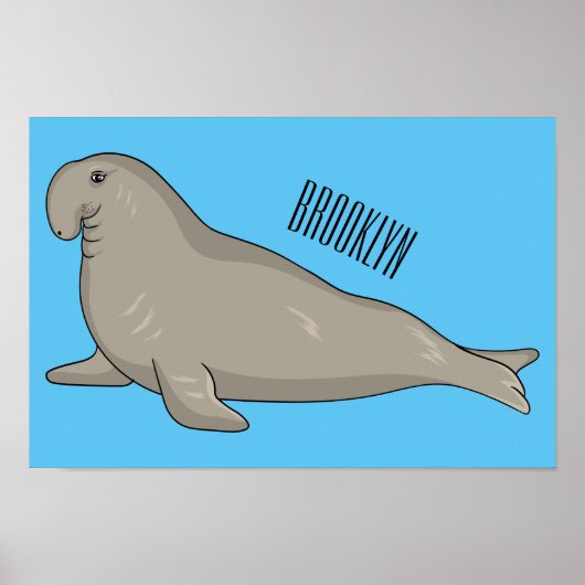 Afbeelding van de cartoon van olifantenzegels poster (Voorkant)