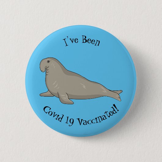 Afbeelding van de cartoon van olifantenzegels ronde button 5,7 cm (Voorkant)