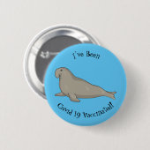 Afbeelding van de cartoon van olifantenzegels ronde button 5,7 cm (Voorkant /achterkant)