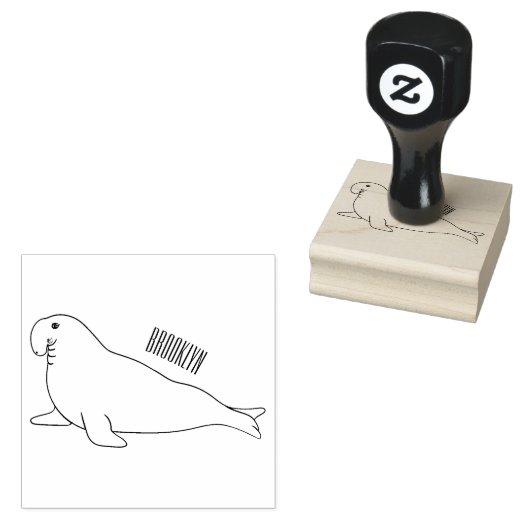 Afbeelding van de cartoon van olifantenzegels rubberstempel (Gestempeld)