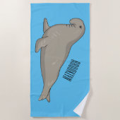 Afbeelding van de cartoon van olifantenzegels strandlaken (Voorkant)