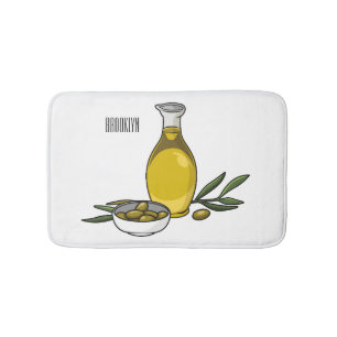 Afbeelding van de cartoon van olijfolie badmat