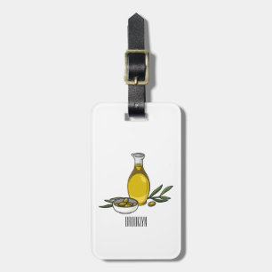 Afbeelding van de cartoon van olijfolie bagagelabel