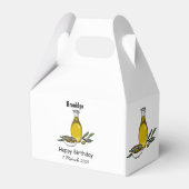 Afbeelding van de cartoon van olijfolie bedankdoosjes (Voorkant Zijde)