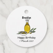 Afbeelding van de cartoon van olijfolie bedankjes labels (Achterkant)