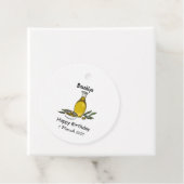 Afbeelding van de cartoon van olijfolie bedankjes labels (In situ)