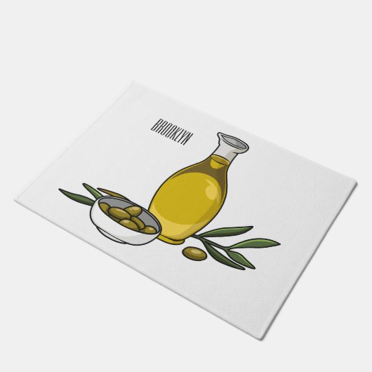Afbeelding van de cartoon van olijfolie deurmat (Schuin)