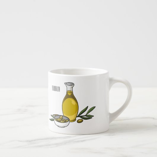 Afbeelding van de cartoon van olijfolie espresso kop (Rechts)