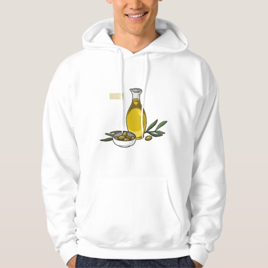 Afbeelding van de cartoon van olijfolie hoodie (Voorkant)