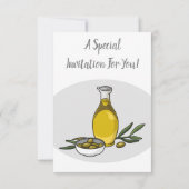 Afbeelding van de cartoon van olijfolie kaart (Achterkant)