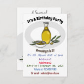 Afbeelding van de cartoon van olijfolie kaart (Voorkant / Achterkant)