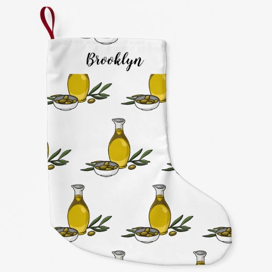 Afbeelding van de cartoon van olijfolie kleine kerstsok (Voorkant)