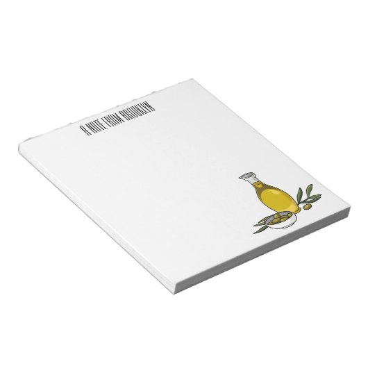 Afbeelding van de cartoon van olijfolie notitieblok (Schuin)