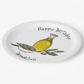 Afbeelding van de cartoon van olijfolie papieren bordje (Gekanteld)